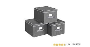 Songmics Lot De 3 Boites De Rangement Avec Couvercle Cube En Tissu Avec Porte Etiquettes Organiseur De Rangemen Boite De Rangement Couvercle Caisse Rangement