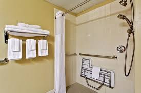 Accessible Hotel Bathroom Roll In Shower Make Sure The Towels Aren T Higher Than 48 Meeting Room Country Inn Hotel