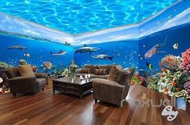 Fish Tank Ocean Park Theme Space Entire Room Wallpaper Wall Mural Decal Idcqw 000012 Room Wallpaper Wall Wallpaper Wallpaper Walls Bedroom