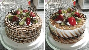 Torta Con Frutas Facil Sencillo De Decorar Pastel Con Frutas Y Chantilly Youtube