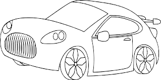 Front view of a fast sports car. Colouring Pages And Templates Edding