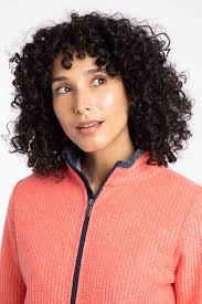 Ariana Full Zip Grid Fleece Hot Coral