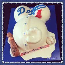 Los Angeles Dodgers Baby Bump Cake Baby Shower Cakes Shower Cakes Baby Bump Cakes