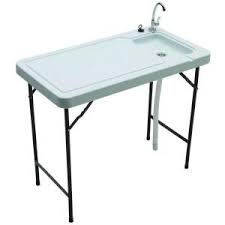 This Outdoor Fish And Game Table Are Ideal For Cleaning Fish And Game After A Long Day Of Fishing Or Hu Fish Cleaning Table Outdoor Folding Table Camping Table