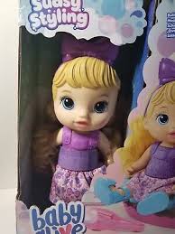 Baby Alive Sudsy Styling Doll Styling Salon Chair Bubbles + More- Blonde  Hair