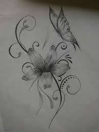 Cute Flower And Butterfly Tattoo Butterfly With Flowers Tattoo Feather Tattoos Lily Flower Tattoos