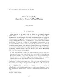 Pdf Class Space City Gwendolyn Brooks S Maud Martha