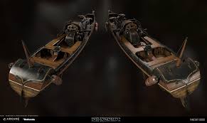 Some ship decorations are collected like runes / blueprints. Artstation Dishonored 2 Skiff Vincent Gros