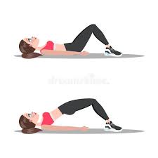 The glutes are attached to the tailbone and walking or running can cause them to pull on it. Woman Doing A Glute Bridge Buttock Workout Stock Vector Illustration Of Moves Introduction 137827002