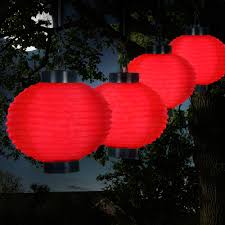 Solar Outdoor Lantern Hanging Nylon Rechargeable Led Chinese Lighting For Garden Patio Gazebo Or Backyard By Pure Garden Red Set Of 4 Walmart Com Walmart Com