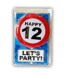 Happy Age Kaart Button 12 Jaar Feestbazaar Nl