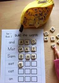 Great Idea For Preschoolers Use Bananagrams Or Scrabble Letters To Build Words Educational Activities For Kids Preschool Activities Kids Learning