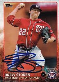 DREW STOREN SIGNED AUTO'D 2015 TOPPS CARD #602 WASHINGTON NATIONALS REDS