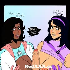 American chavez (comic) and Kate bishop (comic) giving a boobjob artist :  @Absenhentai (self) from america chavez kate bishop hentai Post 