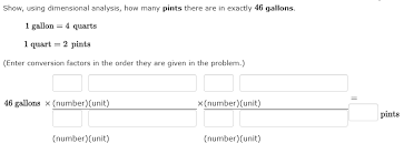 solved show using dimensional analysis how many pints t