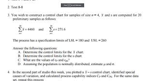 Solved You Wish To Construct A Control Chart For Samples