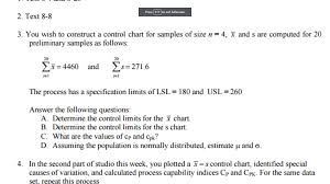 solved you wish to construct a control chart for samples