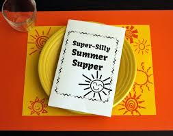 The whole menu is in code, so you can only guess what you are ordering. Super Silly Summer Mystery Meal Make And Takes Mystery Dinner Party Birthday Dinner Menu Dinner Themes