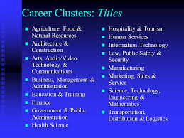 Read more about career clusters. Career Clusters Focusing Education On The Future Ppt Video Online Download