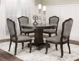 Furniture poker tables are the finest poker tables for your game room. Vegas Dining And Poker Table Set Gray Wood 5 Piece Sunset Trading