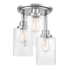 Pendant lights are one of the oldest forms of. Globe Electric Globe Annecy Semi Flush Mount Ceiling Light 3 Lights 13 In Glass Metal Brushed Steel 61418 Rona