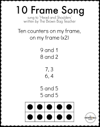 2 To The 1 To The 1 To The 3 Song Lyrics 10 Frame Song Printable Lyrics The Brown Bag Teacher Math Songs First Grade Math Teaching Math