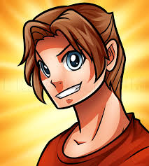 To draw the mouth draw yet another horizontal line between the line used for the nose and the chin. Anime Boy Face Drawing Lesson Step By Step Drawing Guide By Dawn Dragoart Com