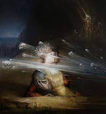 Blue portrait painting by:agostino arrivabene art. The Haunting Works Of Italian Artist Agostino Arrivabene