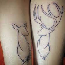 Others pick a theme together but get their own variations of it. 15 Awesome Deer Couple Tattoos Designs Couples Tattoo Designs Couple Tattoos Couple Tattoos Unique
