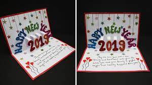 Sticking multiple bits of glitter randomly also increase the charm of the greeting card. Diy New Year Pop Up Greeting Cards 2019 How To Make New Year Pop Up Card Handmade Cards Youtube