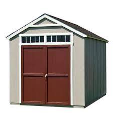 Wood shed precut kit with floor. Handy Home Products Installed Majestic 8 Ft X 12 Ft Wood Storage Shed With Black Onyx Shingles 60219 1 The Home Depot