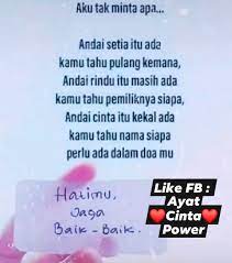 Kekasih yang menghilang tanpa jejak enam tahun lalu. Ayat Cinta Power Posts Facebook