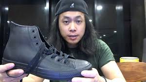 Free shipping both ways on converse chuck taylor all star leather hi from our vast selection of styles. Chuck Taylor All Star Leather High Top Black Mono Review Unboxing On Feet Youtube