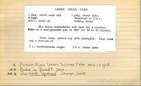 Remove cake from pan and cool completely. Lemon Jell O Cake The Second Place Best Winner In The Glistening And Jiggly Contest Mid Century Menu