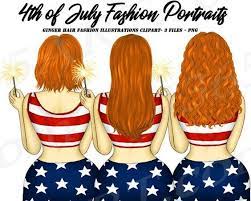 4th Of July Fashion Portraits Red Hair Best Friend Clipart Download By I365art On Etsy Li Girls Winter Fashion Fashion Clipart Boho Fashion Summer Beach