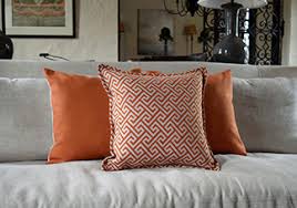 Orange is a great decorative color that goes with a number of other colors such as navy, brown, khaki and fuchsia. Orange Decorative Pillows