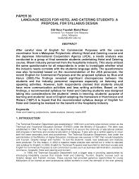 Tun hussein onn biodata in malay. Pdf Language Needs For Hotel And Catering Students A Proposal For Syllabus Design