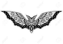 Discover our partner artists, thanks to whom we regularly offer new thematic printable adult coloring pages with various styles. Bat Line Art Design For Coloring Book For Adult Tattoo Logo And So On Royalty Free Cliparts Vectors And Stock Illustration Image 55422810