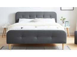 Desde muebles, hasta artículos de decoración. Lit Adulte Scandinave En Tissu Gris Fonce Capitonne Sommier A Latte 140x190 Collection Mark 292567 3 Vente De Homifab Conforama