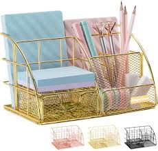 Find sophisticated & cute women's desk accessories & office supplies at kate spade new york. Amazon Com Gold Desk Organizer Aupsen Mesh Office Supplies Desk Accessories Features 5 Compartments 1 Mini Sliding Drawer Office Products
