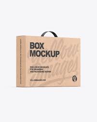 Download Kraft Box With Handle Mockup In Box Mockups On Yellow Images Object Mockups PSD Mockup Templates