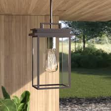 Mercury Row Eickhoff Antique Bronze 1 Bulb 13 H Outdoor Hanging Lantern Reviews Wayfair