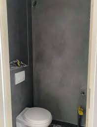 betonlook toilet ruimte badkamer verf toilet