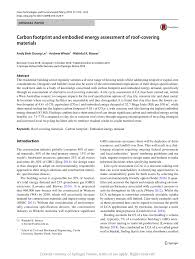 Why it is important ? Carbon Footprint And Embodied Energy Assessment Of Roof Covering Materials Request Pdf