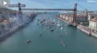 🦁♥️⚪️ ¡Espectacular panorámica de la gabarra pasando debajo del Puente Bizkaia!