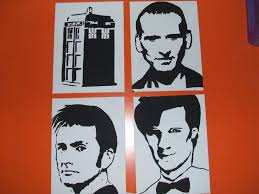 This N That Doctor Who Stencil Art Canvas Doctor Who Craft Doctor Who Stencil Art