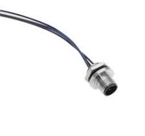 MDC, Receptacle, 8 Pole, Male Straight, 0.5M, 24awg, 2A, .25-NPT, Front Mount, Nickel Plated Brass