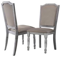 1 rectangular table and 4 chairs in rustic grey color. Rustic White Farmhouse Style Dining Chairs Set Of 2 French Country Dining Chairs By Furniture Import Export Inc Houzz