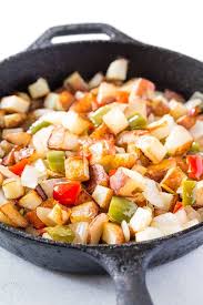 Add the potatoes and cook them until they are cooked through and golden . Potatoes O Brien Recipe