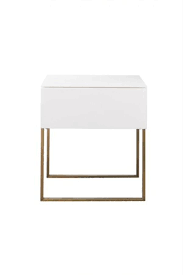 The morgan 1 drawer side table in white from bungalow 5 offers a modern interpretation of simple shapes and refined proportion with an elegant lacquered grasscloth. Benton Single Drawer White Bedside Table White Bedside Table Bedside Table Table